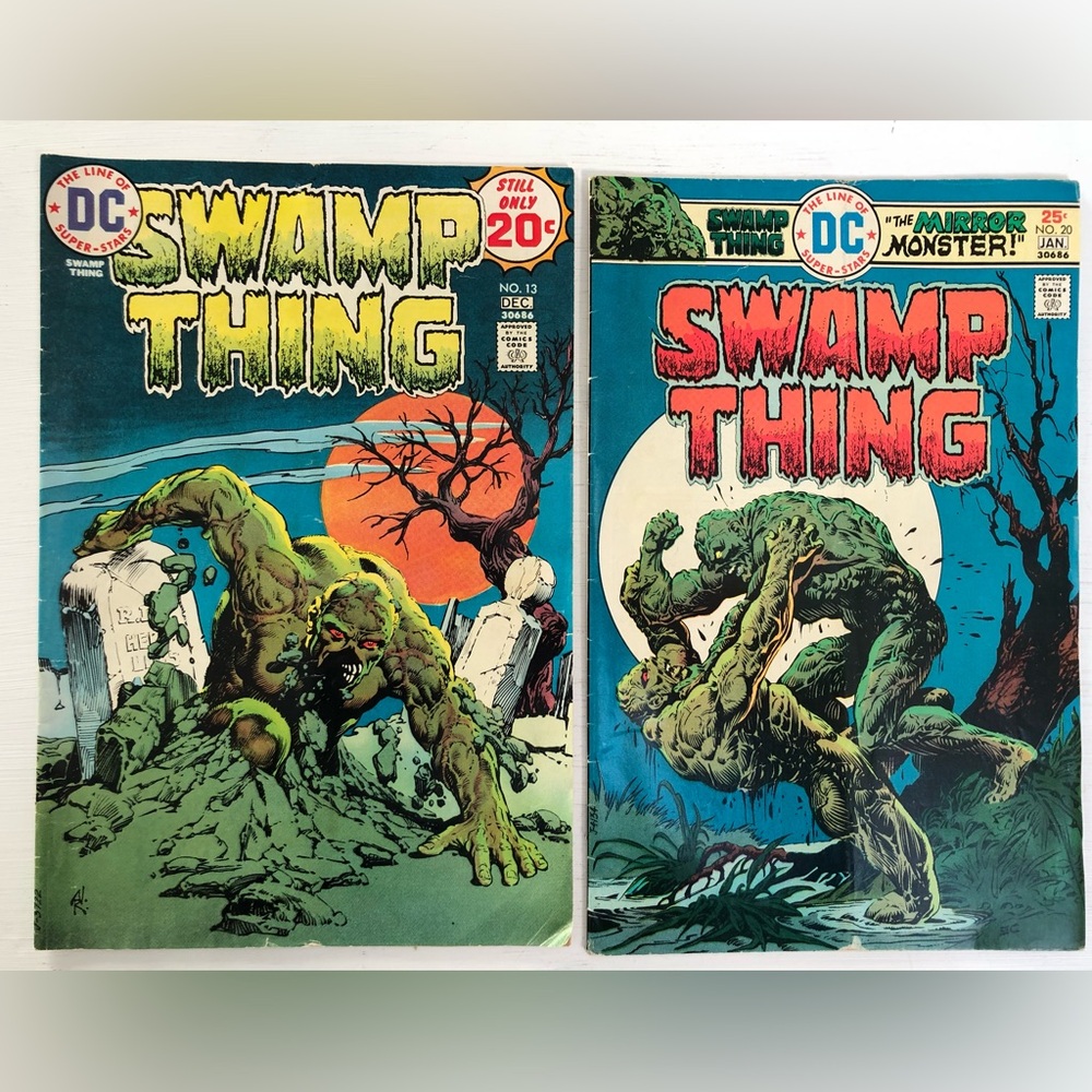 1974 Swamp Thing #13 Nestor Redondo  & 1976 #20 Ernie Chan DC Comic Books
